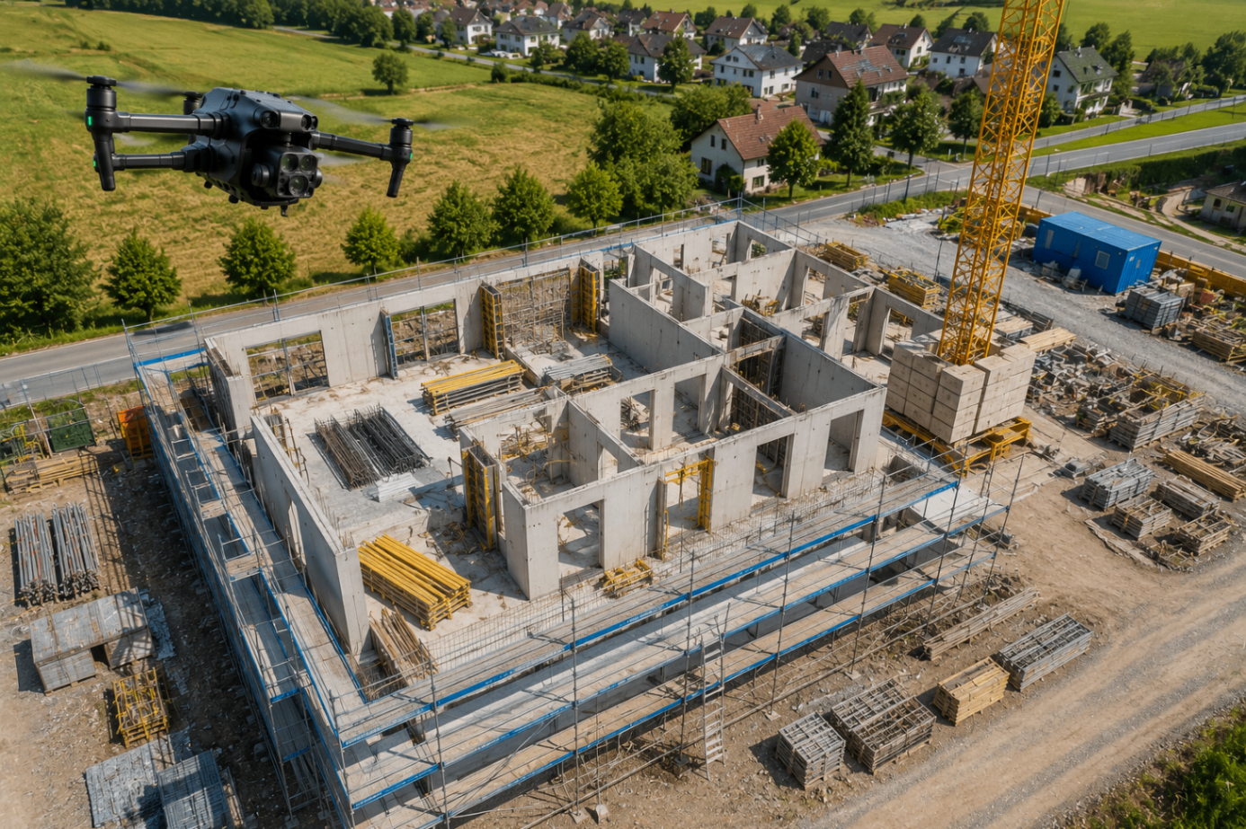 Baustelle aus der Luft dokumentiert